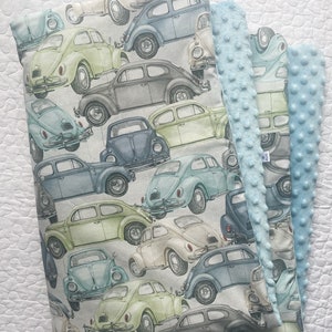 Newborn Baby Blanket, Baby Boy Blanket, VW Beetle Blanket, Baby Girl Blanket, Nursery Blanket, VW Beetle Quilt, Gift Blanket, Retro zdjęcie 2