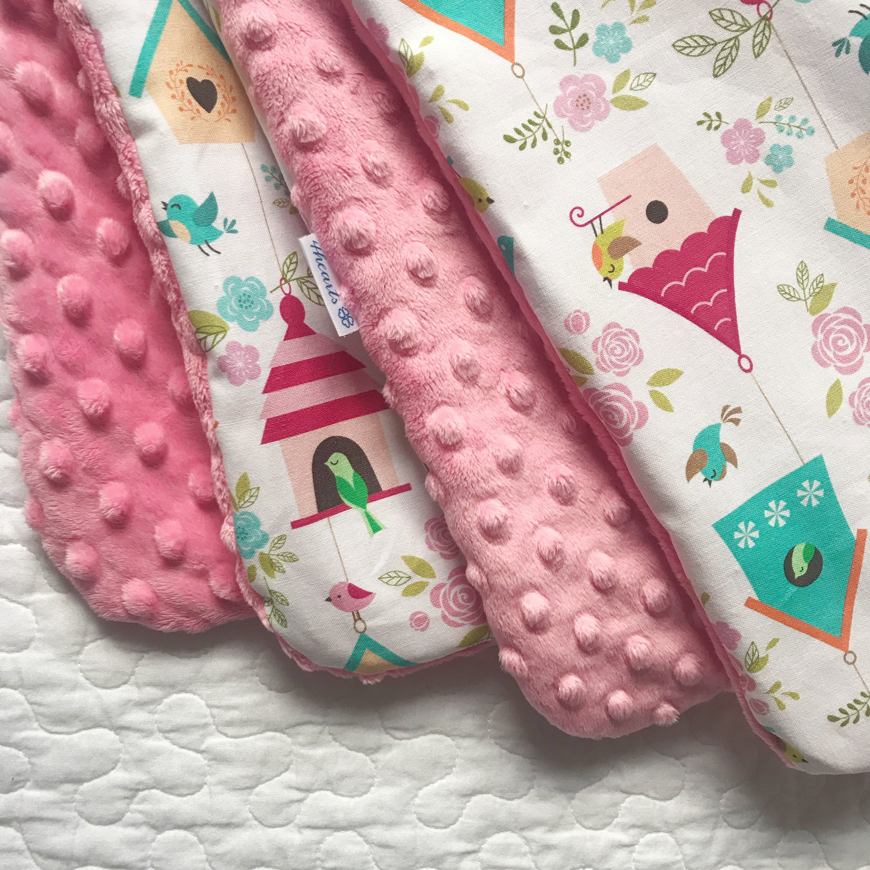 Girl Blanket, Newborn Blanket, Birds Blanket, Birds Baby, Baby Girl