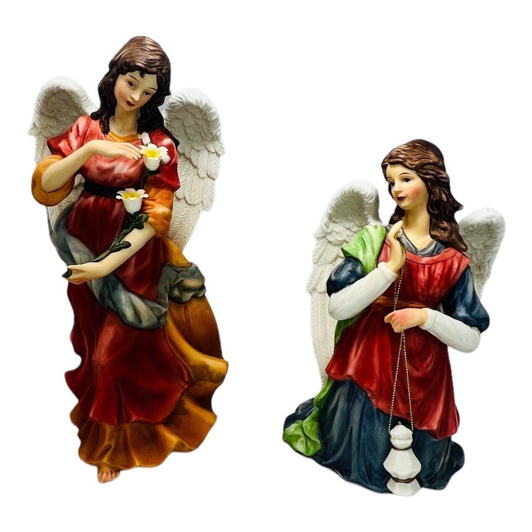 Vintage O'well Bisque Porcelain Angel Figurines Set of 2 Etsy