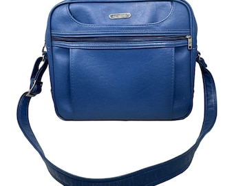 Samsonite Vintage 1970's Concord Carry On Shoulder Bag Royal Blue EUC