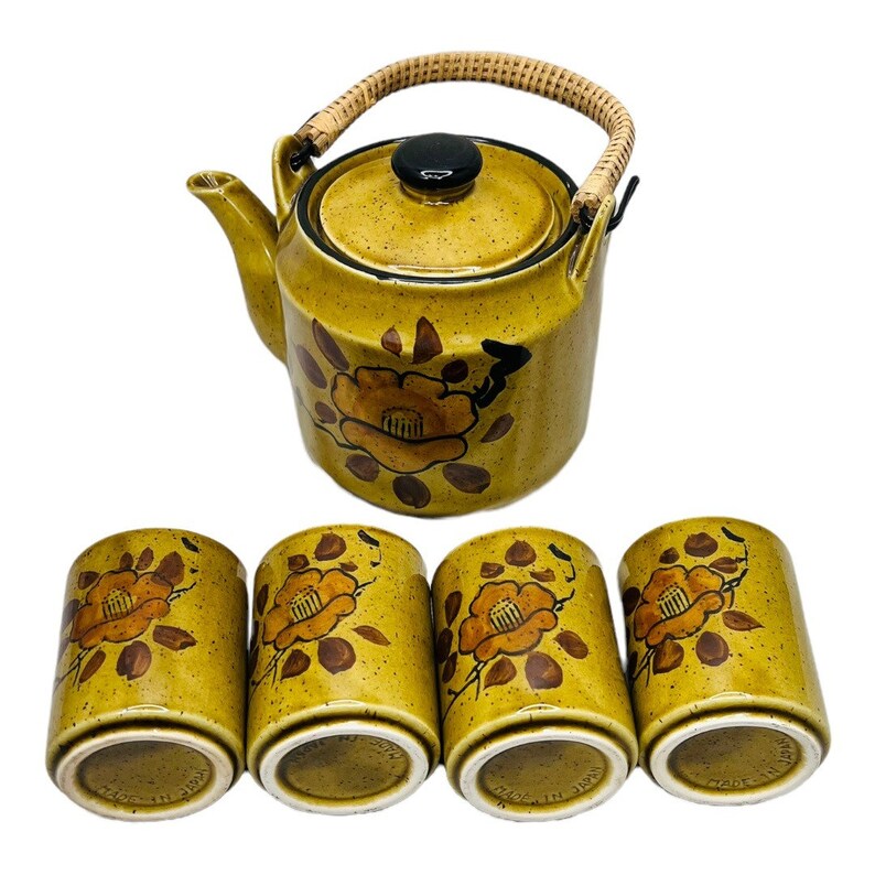 Japanese Vintage Stoneware Tea Set 1960's Etsy