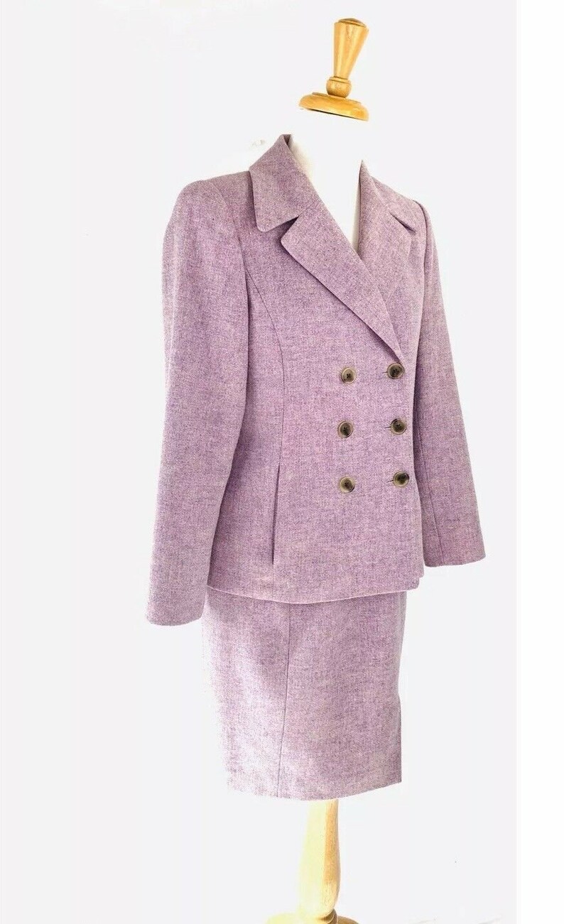 Linda Allard Ellen Tracy 100/% Lambswool 2 Piece Skirt Suit Size 6P /& 4P Ret 498