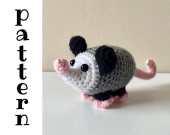 PATTERN: possum / opossum crochet amigurumi stuffed plush toy