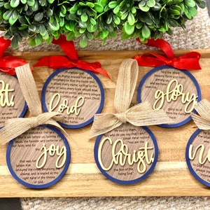 Gospel Centered Christmas Ornaments, Scripture Ornaments, Christmas Ornaments, Advent Ornaments, Christmas Tree Decor, Bible Decorations