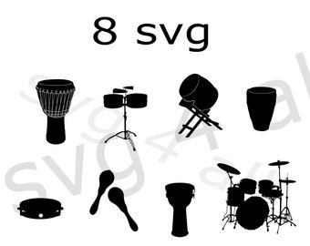 Drum  svg, African drum drawing, Drum bundle vector, drum set clip art,  concert svg, drum cutting file