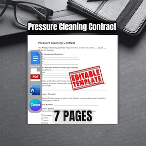 Pressure Cleaning Contract Template Editable Power Washing Agreement Etsy