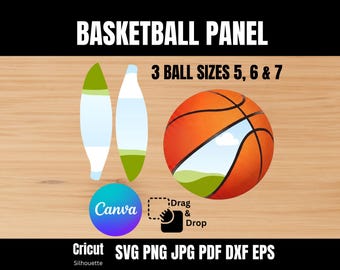 Basketball Panel Template Canva, Customizable Basketball Panel Canva Bundle, DIY Editable Printable Basketball Template custom