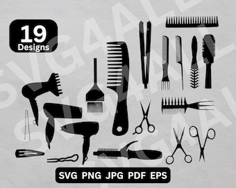 Hair comb svg, Hair comb Bundle Svg, Hairbrush PNG, Hair clip Clipart, comb Cut Files, hair combs Cricut, hair salon Silhouette, hair brush