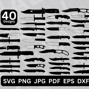 Knife SVG , Knife Clipart, Knife Files for Cricut, Knife Cut Files for  Silhouette, Knife Vector, Dxf, Png, Eps 