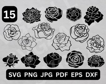 Flower SVG, Flower PNG, Flower Bundle SVG Files, Flower Cut File, Flower Clipart, Flower Cricut, Flower Silhouette, Roses svg