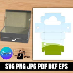 Mini Shoes Box Template Printable Canva Editable - Sublimation Template for Mini Shoes Box 3.5 Inch - Mini Shoes Box SVG Template