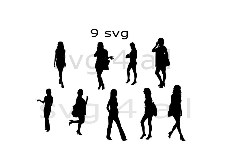 Download Women Silhouette Women Svg Women Drawing Glamour Women Etsy