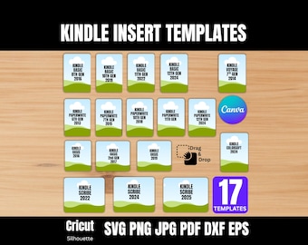 Kindle Insert Template, 17 Kindle Insert Canva Bundle, Editable Kindle Insert, DIY Printable Kindle Cover, Customizable Kindle Case