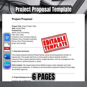Project Proposal Template Canva Proposal Example Template - Etsy