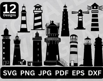 Lighthouse SVG, Lighthouse Vector, Lighthouse Bundle, Lighthouse Cut File, Lighthouse Clipart, Lighthouse Cricut, Lighthouse Silhouette