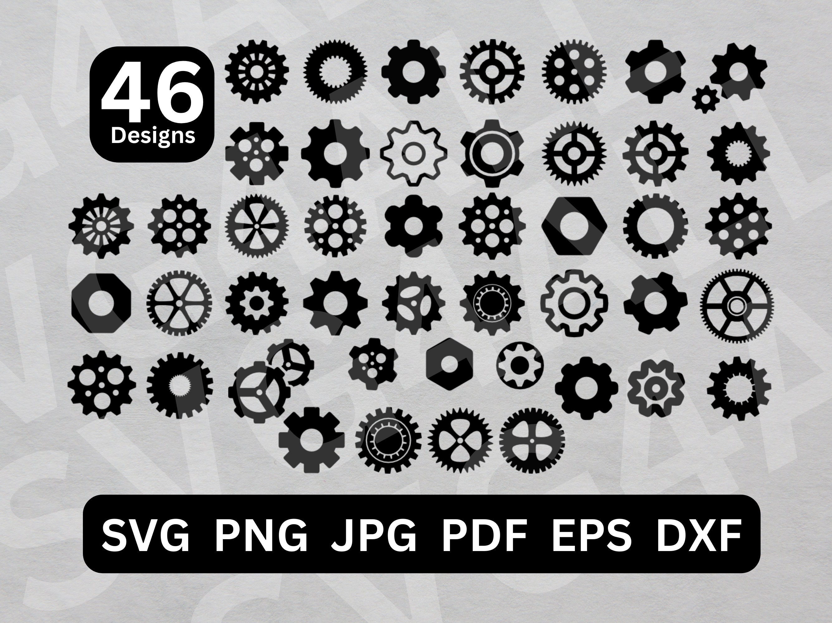Gears Vector, Gear SVG, Gear Svg File, Gear Clipart, Gear Cricut, Gear