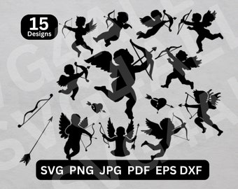 Cupido svg, jongen Valentijn svg, Cupido clipart, Cupido gesneden bestand, Cupido ontwerp svg, Cupido silhouet, Cupido svg bundel, Cupido vector, Valentines