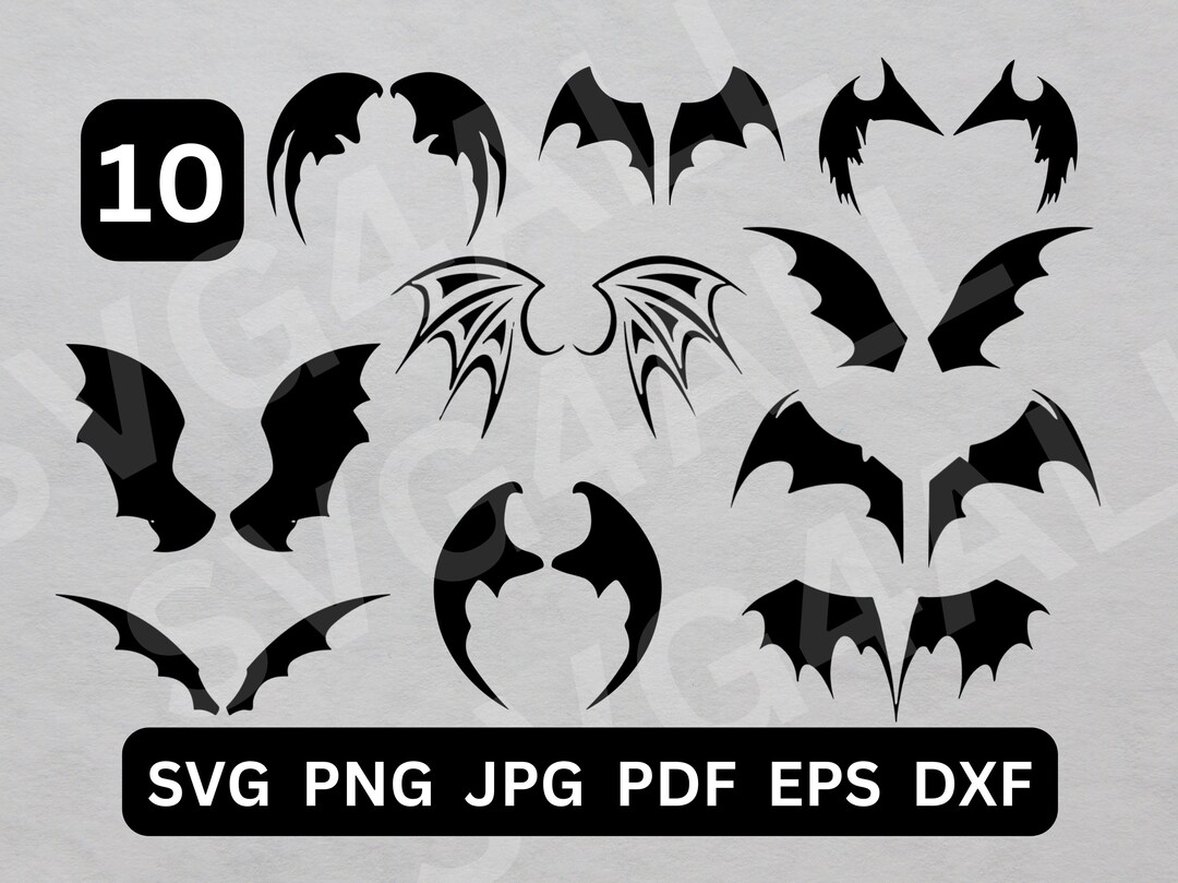 Bat Wings SVG, Bat Wings PNG, Bat Wings Bundle SVG Files, Bat Wings Cut