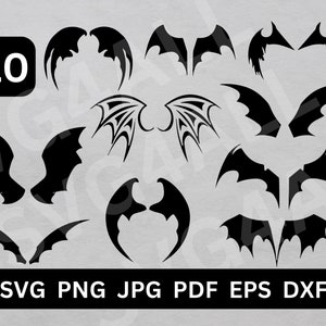 Bat Wings SVG, Bat Wings PNG, Bat Wings Bundle SVG Files, Bat Wings Cut File, Bat Wings Clipart, Bat Wings Cricut, Bat Wings Silhouette