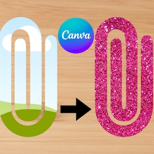 Plantilla de clip gigante / Plantilla de clip de Canva / Clip SVG de sublimación / Clip gigante PNG editable