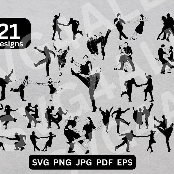 Swing Dancer svg, Swing Dancer Bundle, Wings PNG, Swing Dancer Clipart, Swing Cut Files, Swing Cricut, Dancer Silhouette, Swing illustration