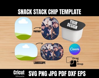 Plantilla para apilar bocadillos, plantilla para etiqueta de adorno de papas fritas, plantilla de recuerdo de fiesta, plantilla de etiqueta en blanco, plantilla de caja de papas fritas editable en Canva