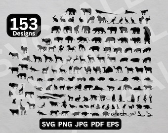 Animal svg, Animal Bundle Svg, Animal PNG, Animal Clipart, Animal Cut Files, Animal Cricut, Animal Silhouette, Animal illustration, image