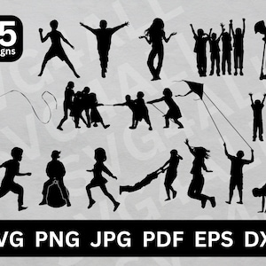 Children Playing SVG, Kids playing SVG, Children Playing Bundle SVG Files, Kids cricut Cut File, Kids Clipart, kids Cricut, Kids bundle svg
