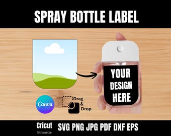 Spray Bottle Label Template, Hand Sanitize Custom Labels, Sanitizer Template