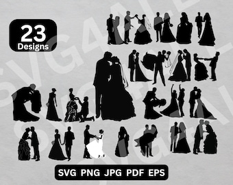 Married couple svg, Wedding Bundle Svg, Couple PNG, Couple Clipart, Mariage Cut File, couple Cricut, couple Silhouette, wedding illustration