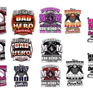 Dad, Mom,  Svg, 13 svg and png, heroes, mothe&#39;s day svg, hockey svg, firefighter svg, tshirt, card, mug, father&#39;s day, seasonal svg