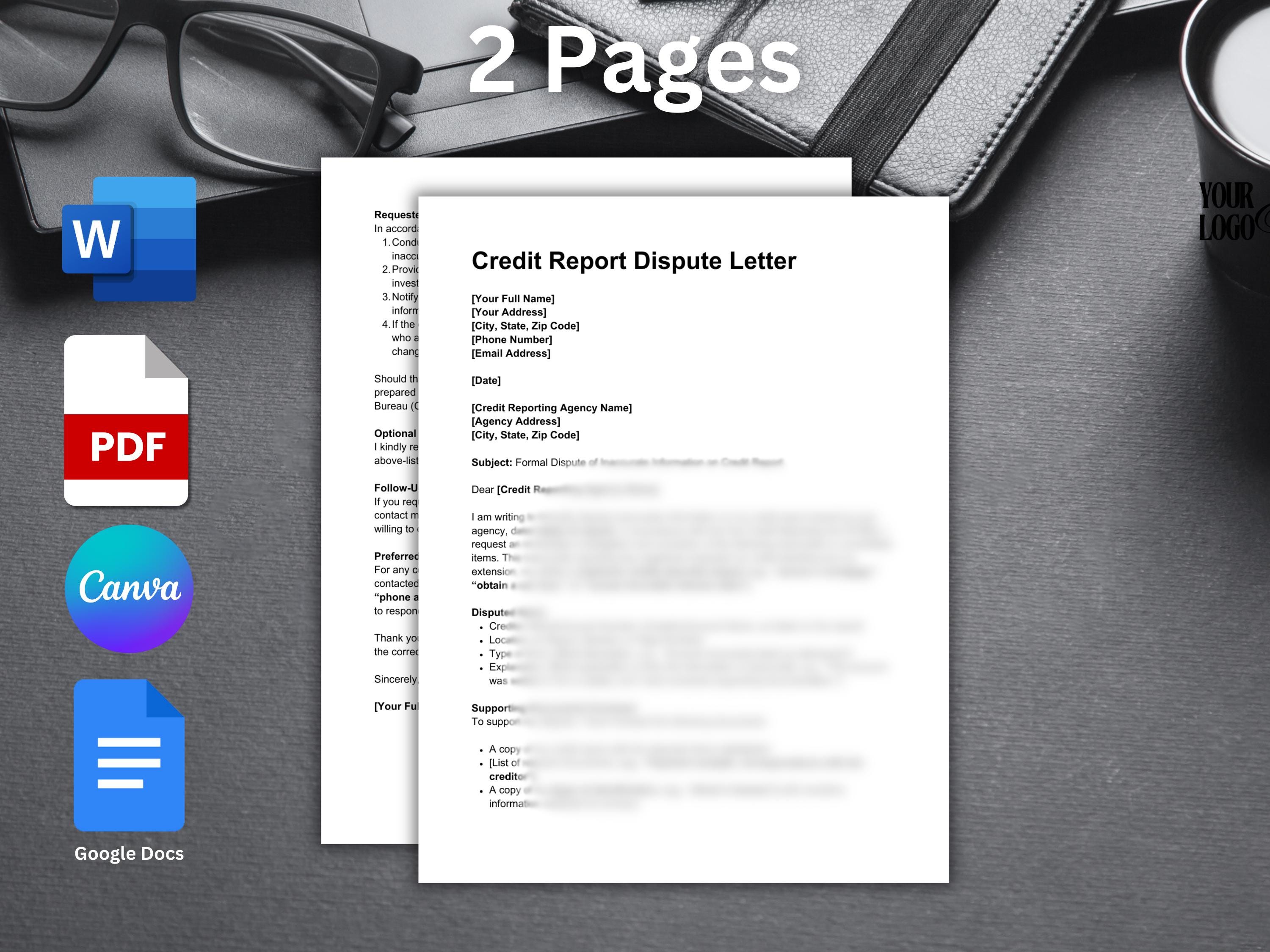 Image 9 for Credit Report Dispute Letter Template