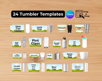 Tumbler Template Canva Editable Bundle