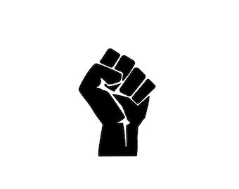 Fist svg, fist drawing, raised fist, silhouette