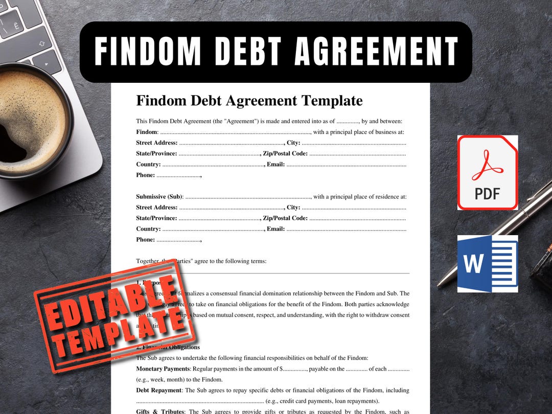 Findom Debt Contract Template Fillable Findom Contract Template Word