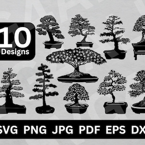 Bonsai svg, Bonsai Tree svg, Bonsai bundle,  Bonsai silhouette, Bonsai png, Bonsai tree png, Bonsai cricut, Bonsai clipart, Bonsai clip art