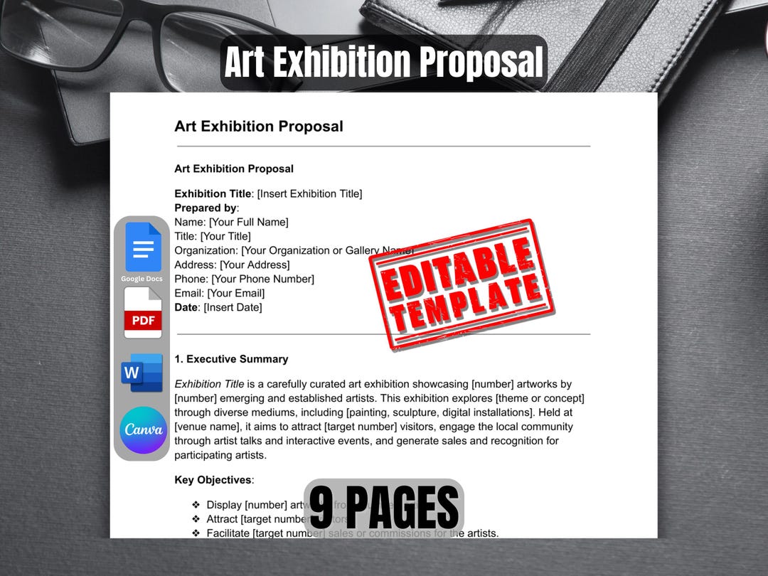 Sample Exhibit Notebook Art Exhibition Proposal | Art Exhibit Proposal Sample - Etsy