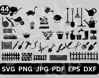 Gardening Tools Vector Bundle, DIY Clipart (svg, png, jpg, pdf, eps, dxf)