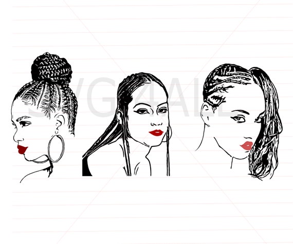 Braided Girls Natural Hair Woman With Cornrows Afrocentric Etsy
