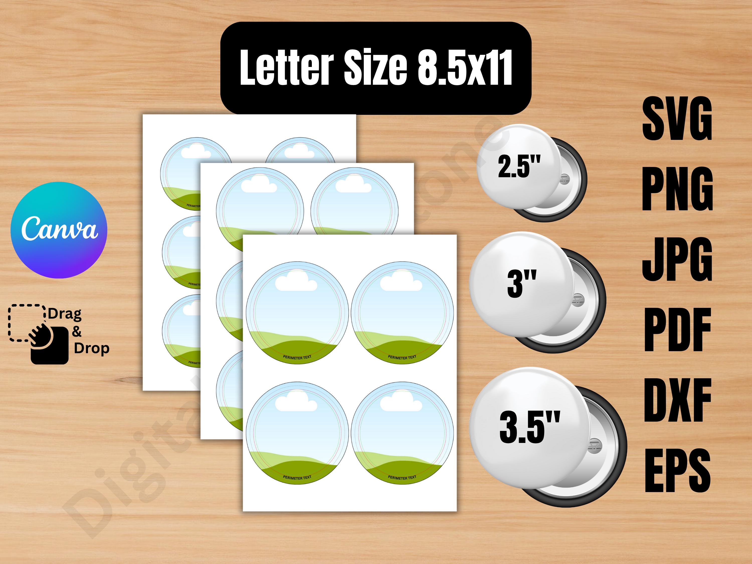 Button Pin Template Bundle Editable Canva Frame Sublimation Custom ...