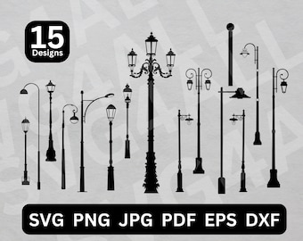 Street lamp clipart, street lamp svg, street lamp Light vector, street light svg, lantern silhouette, street light clipart, lantern clipart