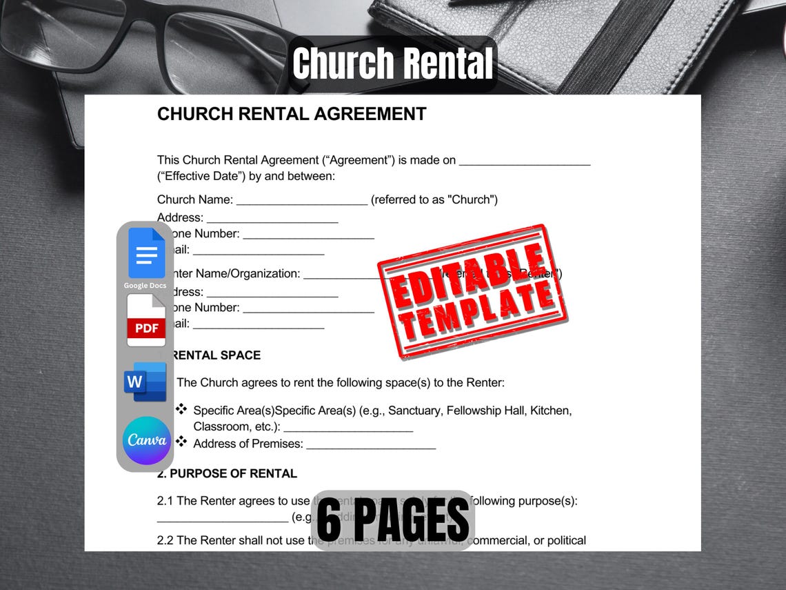 Church Rental Agreement Template Church Lease Church Facility Use