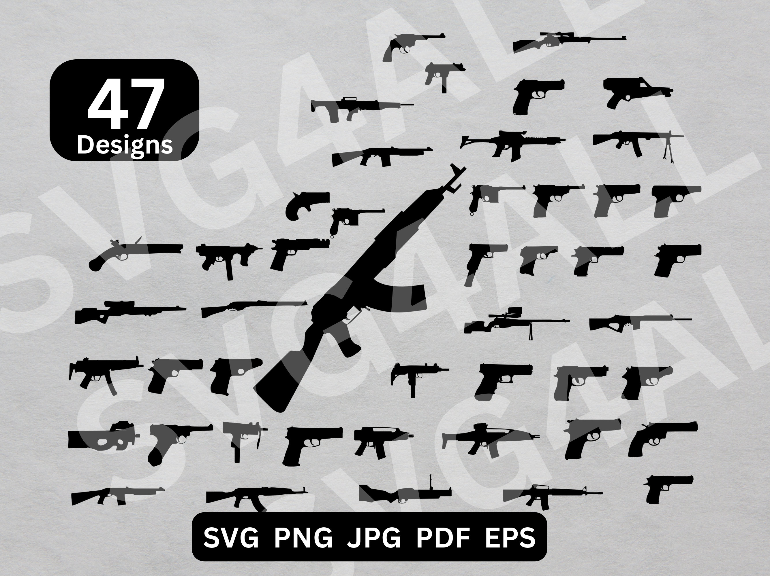 Weapons svg, Guns Bundle Svg, Gun PNG, Military Clipart, Guns Cut Files, Guns Cricut, Riffles Silhouette, Pistol illustration, Fire arm svg