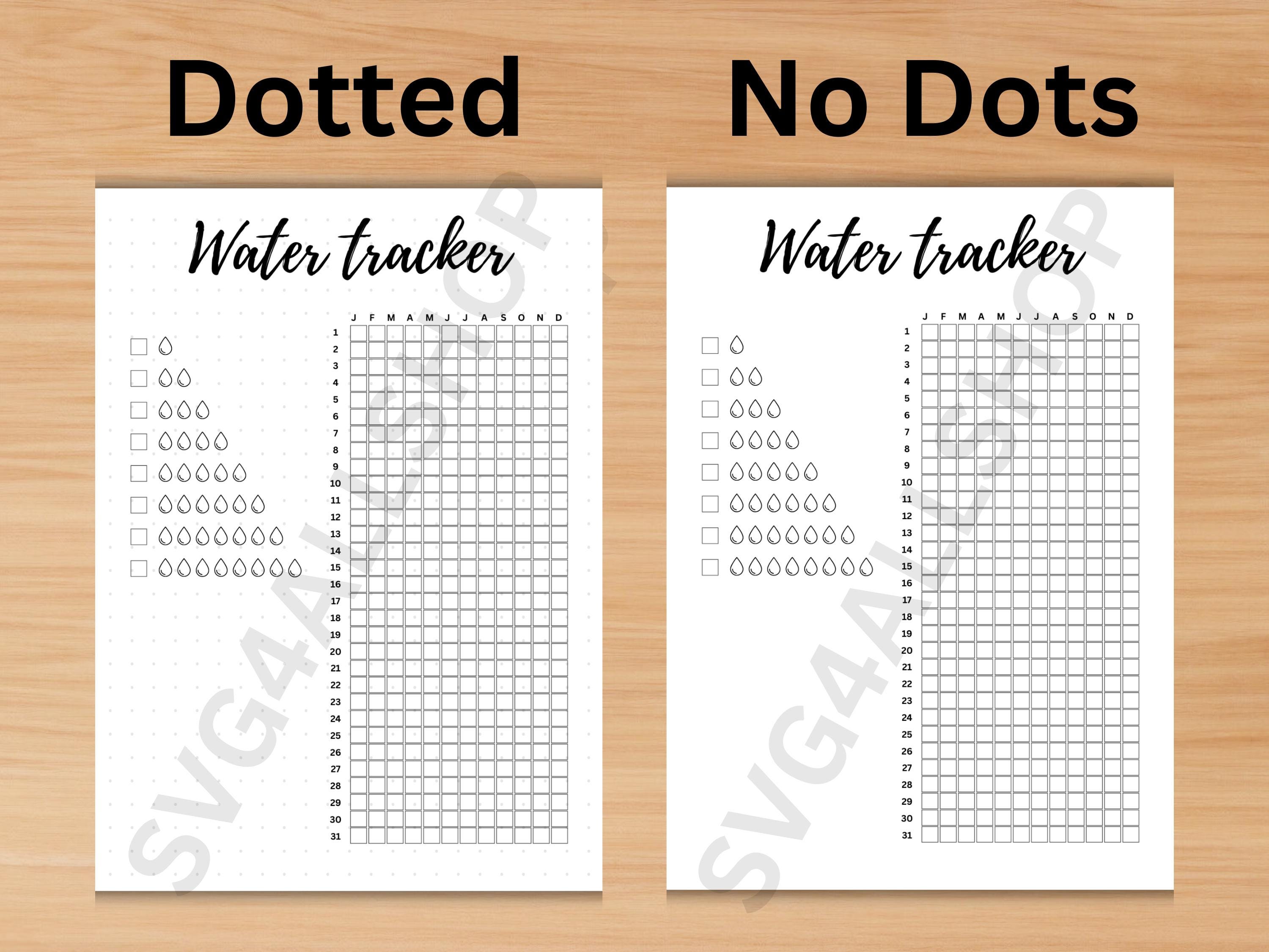 Water Tracking Paper Water Tracker Printable - Year in Pixels Tracker - Water Tracker ...