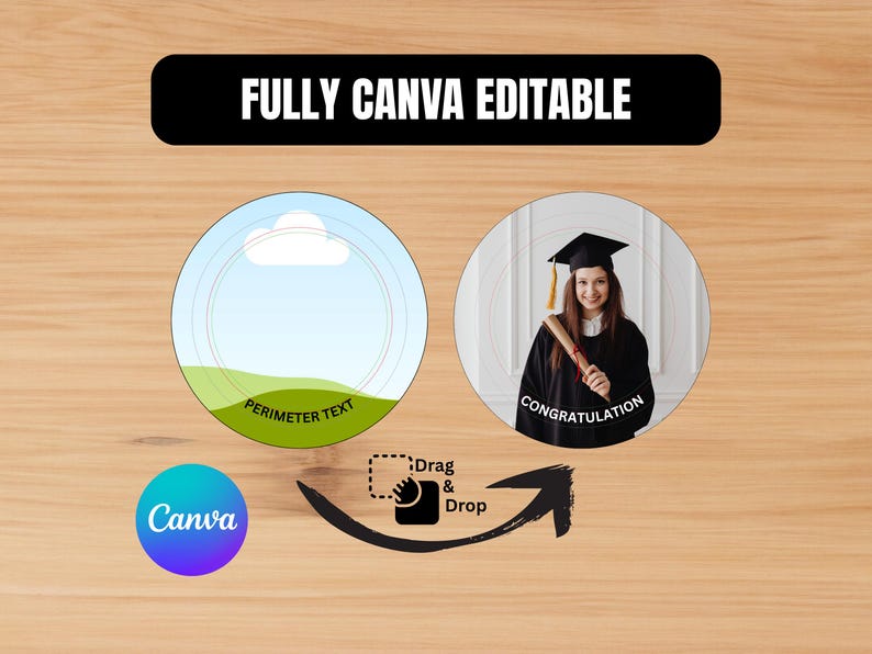 Button Pin Template Bundle Editable Canva Frame Sublimation Custom ...