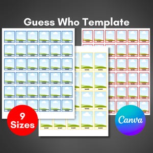 Gues Who Vorlage Canva, Individuell gestaltete Guess Who, Guess Who Karten, Gestalte Deine eigenen Karten | Montessori Karten bearbeitbar