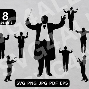 Orchestra Conductor SVG, Orchestra SVG, Choir Conductor Cricut, Band Conductor Clipart, Band Conductor Vector, Maestro Silhouette, Maestro