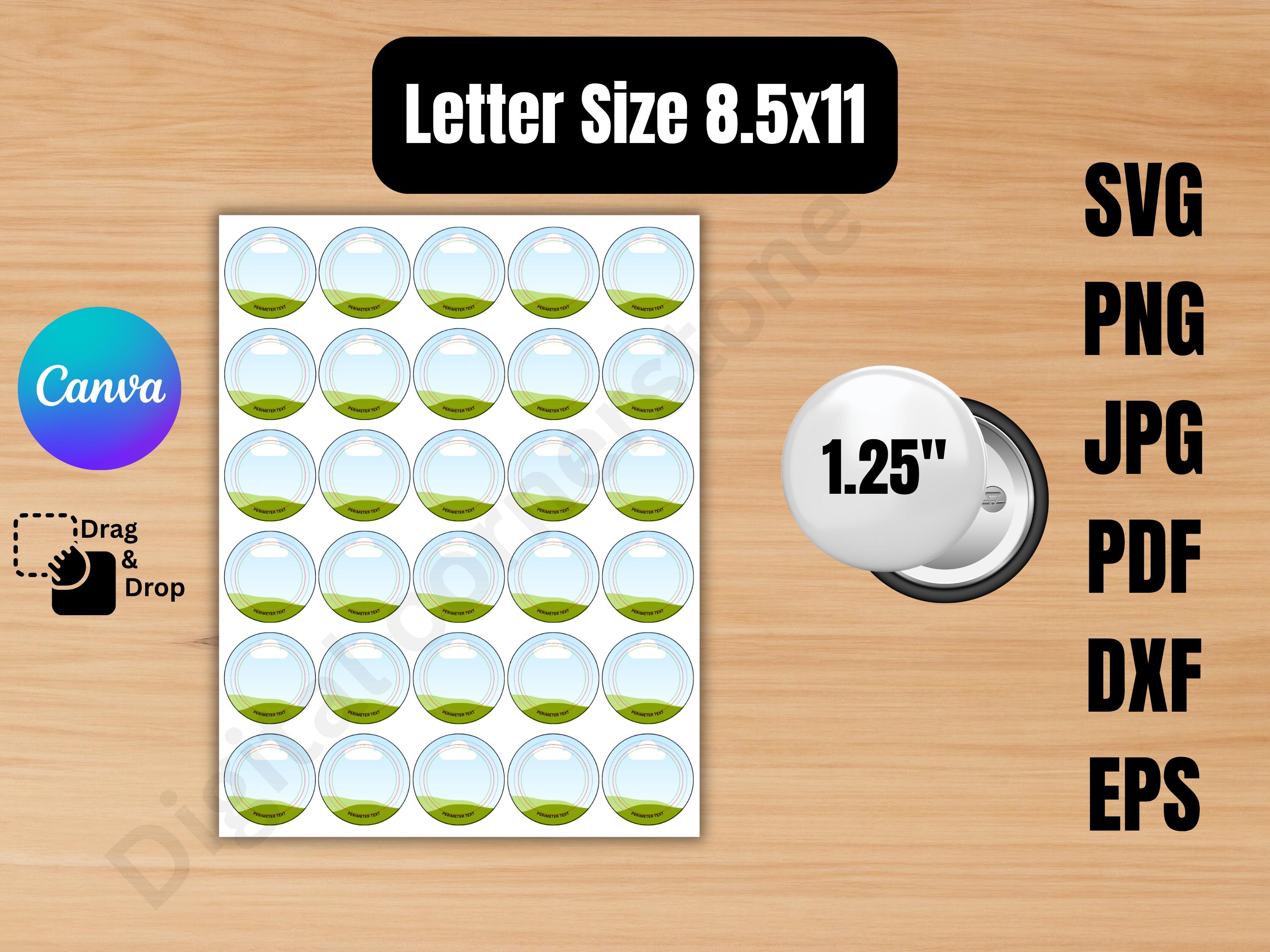 Button Pin Template Bundle Editable Canva Frame Sublimation Custom ...