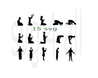 Prayers bundle svg, women praying svg, Islamic prayer svg, Christian prayer svg, silhouette, prayer icon cutting file, religion svg