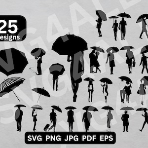 Umbrella svg, Umbrella Bundle Svg, Umbrella PNG, Umbrella Clipart, Umbrella Cut Files, Umbrella Cricut, Umbrella Silhouette, illustration